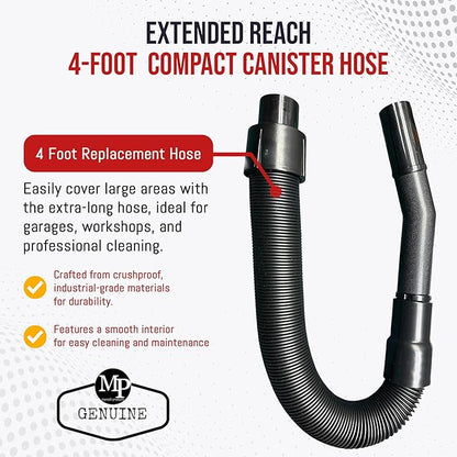 MP Maresh Products Vacuum Hose Replacement for Oreck BB Hand Held Vacuum Cleaner – Twist-N-Lock, Compatible with Oreck Buster B for Powerful Cleaning Performance Durable 4' Hose (Black)