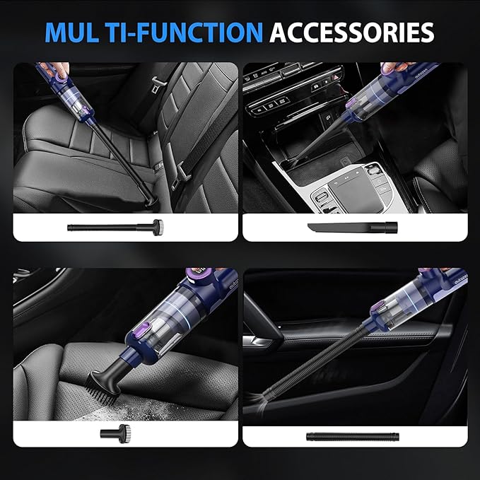 17000PA Cordless Handheld Vacuum Cleaner, 100W Brushless Motor, 2H Type-C Fast Charging, LED Screen & Light, Portable for Car, Home, Pet Hair
