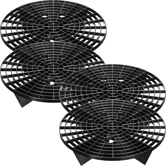 Tallew Car Wash Bucket Insert Grit Traps for Car Washing Detailing Kit Accessories Cleaning Tool Fits 12 Inch Diameter Bucket or 3-5 Gallon(Black,4 Pieces)