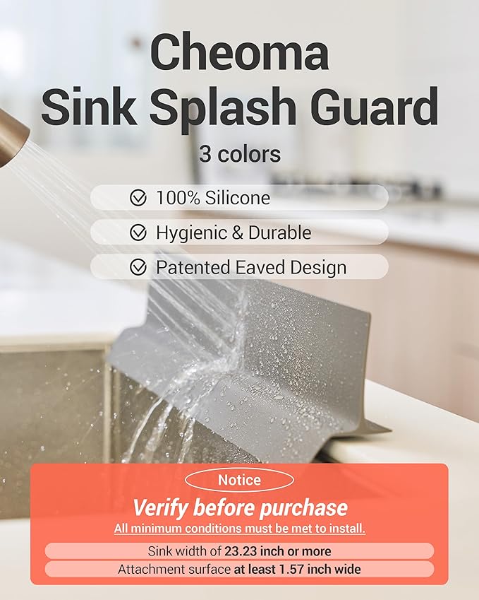 DEARCUS Kitchen Sink Splash Guard 23 Inch – Soft Silicone Water Shield Keeps Clothes & Countertops Dry, Strong Suction Non-Slip, No More Wet Sleeves or Sore Arms – Dishwasher Safe (Deep Green)