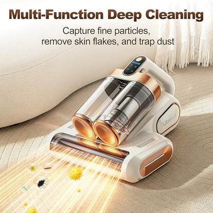 Mattress Vacuum Cleaner, Cordless Bed Vacuum with 16KPa Suction (Gray & Purple)