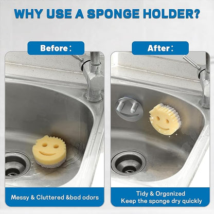 Discount Parts Direct Stainless Steel Sponge Holder For Scrub Daddy Mommy Sponge, Bathroom Kitchen Sink Caddy Organizer Storage with Suction Cup, Dishwasher Safe, Keep Sponge Dry, Silver, 2-Pack