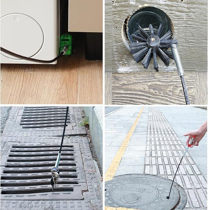 Drain Snake for Hair Clogs, 78 Inch Plumbing Auger Tool with Hook, Toilet Drain Clog Remover for Tub Pipes