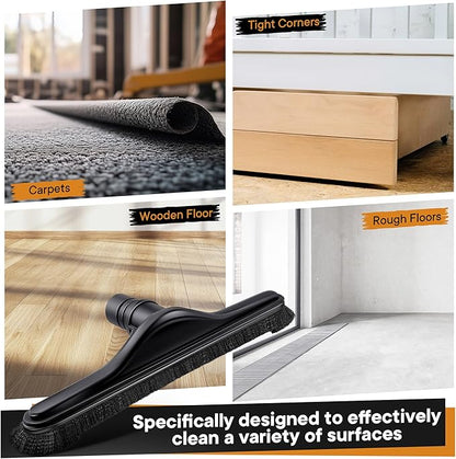Replacement Floor Tool Compatible with ProTeam 101446 E-Z Glide Backpack Vacuum,Compatible with Hoover C2401, 14" Multi-Surface Brush for Commercial Cleaner(Nylon Brush Pro,Black)