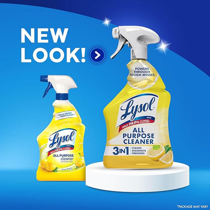Lysol All Purpose Cleaner Spray, Multi-Purpose Disinfecting Spray, Kitchen & Bathroom Cleaner, Lemon Breeze Scent, 32 Fl Oz