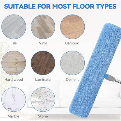 36" Microfiber Pad for Rubbermaid Commercial 36 Inch Mop Head - 6 Pack Replacement Wet & Dry Commercial Reusable Cleaning Mop Refills Fit for Any Microfiber Flat Mop System 36"