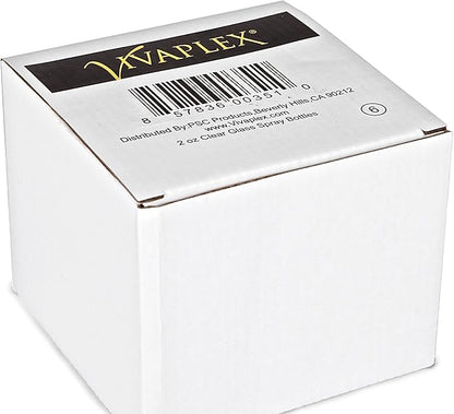 Vivaplex, 6, Clear, 2 oz Glass Bottles, with Black Fine Mist Sprayers