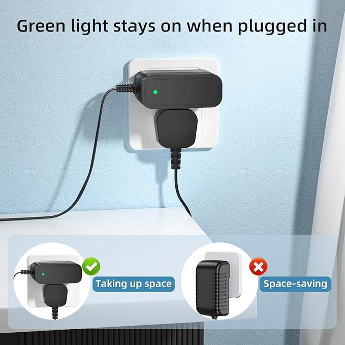 9V Charger Compatible with LABIGO Electric Spin Scrubber, Replacement Charger for Labigo Cordless Spin Scrubber LA1 Pro, for Voweek VWS211 Power Supply Cord