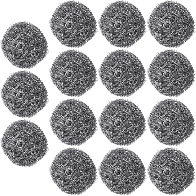 Cabilock 15pcs Stainless Steel Scrubber Pot Cleaning Balls Heavy Duty Metal Wire Scrubbers for Kitchen Dishwashing and Pan Cleaning Household Use