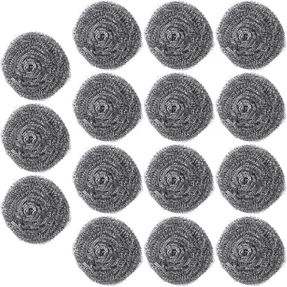 Cabilock 15pcs Stainless Steel Scrubber Pot Cleaning Balls Heavy Duty Metal Wire Scrubbers for Kitchen Dishwashing and Pan Cleaning Household Use