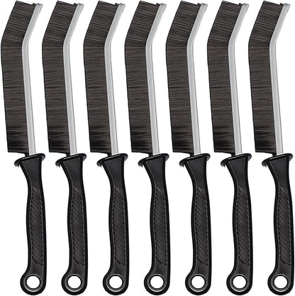 7 Pcs Hard Bristle Crevice Cleaning Brush Set - for Grout, Tight Spaces & Gap Cleaning, Deep Reach Narrow Scrubber Tools for Bathroom Tiles, Kitchen Sink, Window Tracks & Car Vents, Home Essentials