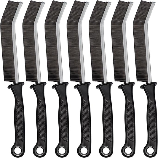 7 Pcs Hard Bristle Crevice Cleaning Brush Set - for Grout, Tight Spaces & Gap Cleaning, Deep Reach Narrow Scrubber Tools for Bathroom Tiles, Kitchen Sink, Window Tracks & Car Vents, Home Essentials