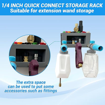 PWACCS Pressure Washer Gun Holder, Foam Cannon Holder, 1/4" Quick Connect Pressure Washer Nozzle Tip and Wand Holder, Foam Cannon Bucket Mount for Organize Power Washing Accessories