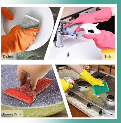 Thyle 24 Pack Kitchen Steel Scrubbing Sponges, Heavy Duty Non Scratch Metal Scrub Pads, Reusable Cleaning Sponges for Dishes, Pots, Pans, Sink and Tough Hard Stains (Multicolored)