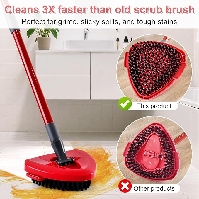 Mop Heads Replacement for Ocedar, Mop Replace Head for Ocedar EasyWring 1 Tank, Microfiber Spin Mop Refills, Include 4 Spin Mop Replacement Head Deep Cleaning Machine Washable with 2 Scrubber Mop Head