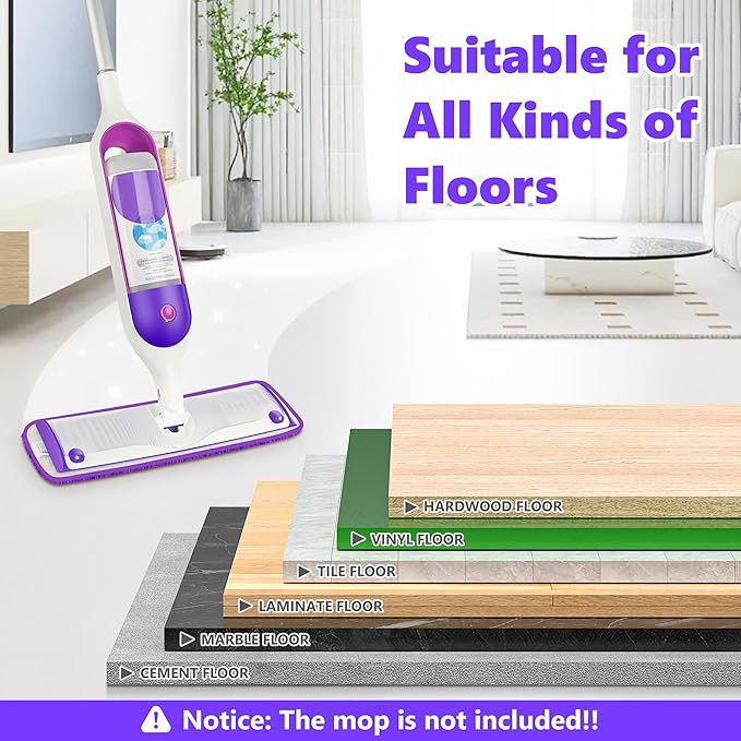 Reusable Mop Pads for Swiffer PowerMop - Microfiber Mop Pads Refills Mop Heads Replacement for Swiffer Mop Spray Mop Floor Mop, Washable Reusable Floor Mopping Refills, 18 Pack