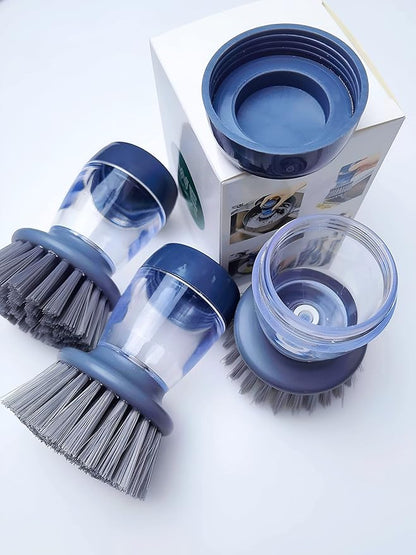 All Purpose Liquid Dispensing Cleaning Brush, Good Grips Soap Dispensing Palm Brush, Soap Dispensing Palm Brush for Dish Kitchen Scrubber with Sturdy Nylon Bristles, Dish Brush with soap Dispenser
