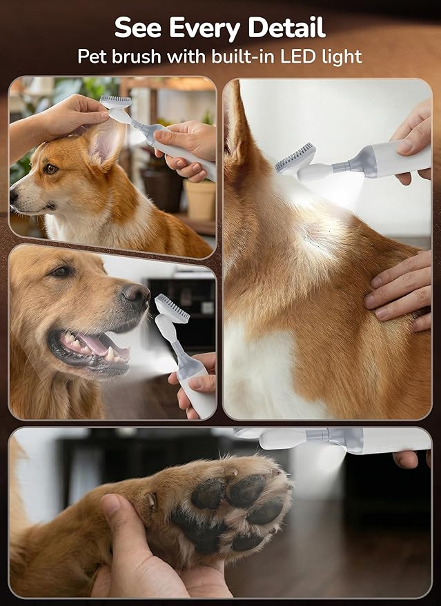 Electric Dog Paw Cleaner, Rechargeable Paw Scrubber with LED Light & 3 Speeds, Curved Arc Design for Paw Shape, Deep Mud & Dirt Remover for Dogs & Cats
