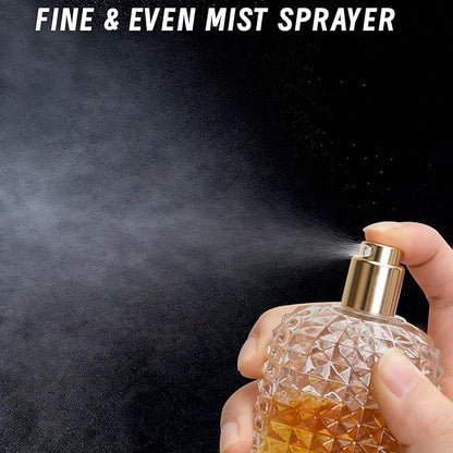 Perfume Bottle Atomizer 30ML Refillable Fine Mist Spray Bottles, Empty Glass Essential Oil Container for Travel, Handbag or Date, With Storage Bag & Funnels(Retro)