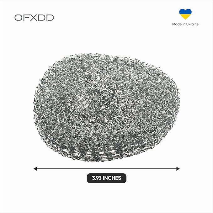 Metal Sponge Scrubbers - Pack of 3 - Dishes Cleaning Metal Scrub for Kitchen - Scrubbing Scouring Pad