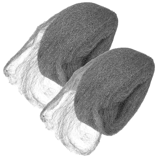 2 Rolls #0 Coarse Steel Wool Pads Reusable Wire Mesh Fabric for Rust Removal, Wood and Metal Polishing, Industrial Cleaning and Buffing Tools