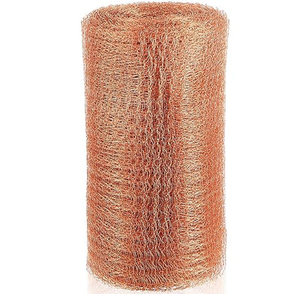 Gisafai 12" x 65 ft Copper Mesh Rodent Control Copper Wool for Slugs Rustproof DIY Hole Filler Pure Wire Mesh for Bat Snail Bird Pest Rodent Control Gap Blocker Fill Fabric Hole Gardening (1 Roll)