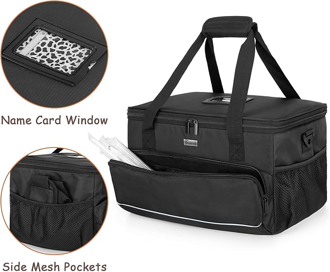 Trunab Reusable 8 Cups Drink Carrier for Delivery with Adjustable Dividers, Handle with Carrying Strap Tote Holder Insulated Bag for Beverages,Food Take Out,Outdoors