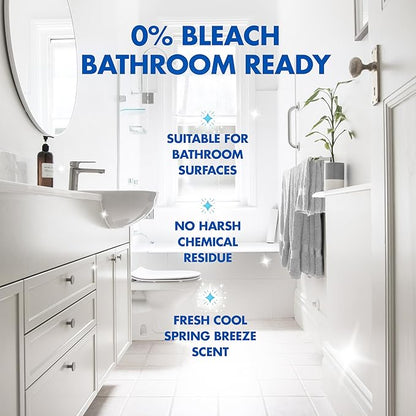 LYSOL Bathroom Cleaner Spray with OXI Action (Hydrogen Peroxide), 0% Bleach Formula, Multipurpose Disinfecting Cleaner for Tub, Tile & Shower, Removes Soap Scum & Limescale, Spring Breeze Scent, 32oz