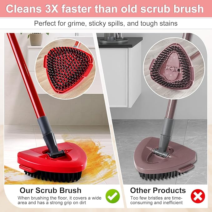 Mop Heads Replacement for Ocedar, Mop Replace Head for Ocedar EasyWring 1 Tank, Microfiber Spin Mop Refills, Include 2 Mop Replacement Head Deep Cleaning, 1 Mop Base and 2 Upgraded Scrubber Mop Head