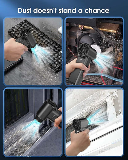 Compressed Air Duster, 300000RPM 500g Max Wind Pressure Cordless Rechargeable Electric Air Duster, Canned Air Duster for Computers, 4-Gear Air Blower Keyboard Cleaner for PC