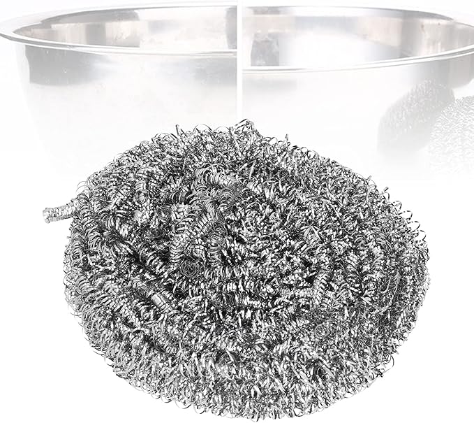 Stainless Steel Sponges Scrubbers,Cleaning Ball Utensil Scrubber,Density Metal Scrubber,Scouring Pads Ball,Kitchen Cleaning Ball for Removing Rust Dirty Cookware Cleaner