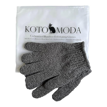 Sphynx Cat Bath Glove, Carbonized Bamboo Charcoal Exfoliating Mitt for Hairless Cats, Gentle Pet Grooming Bath Scrub for Peterbald and Donskoy (1 Pair)