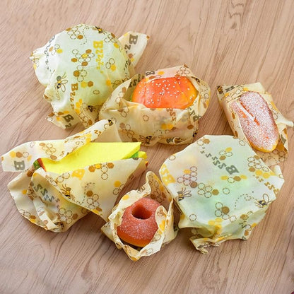 Beeswax Food Wraps 1 Meter Roll 13 x 39 Inch Reusable Beeswax Wraps Eco-Friendly Sustainable Food Storage Wraps for Sandwich, Cheese, Fruit, Bread, Snacks (Bee Pattern) (1, 13x39 英寸)
