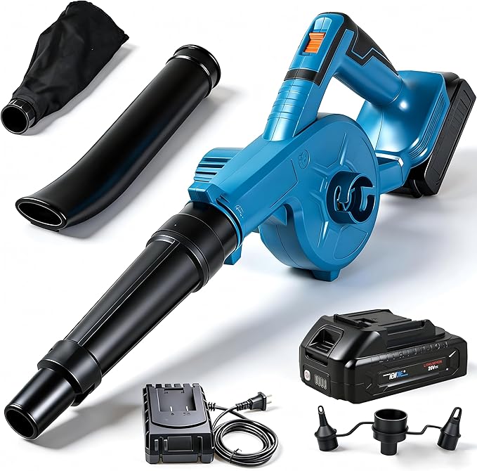 NEWONE Small Leaf Blower Cordless Compatible with Makita 18V Battery,157MPH/64CFM Lightweight Mini Hand Electric Leaf Vacuum for Lawn Care with Battery and Charger,2 Speed