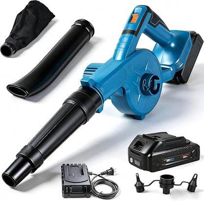 NEWONE Small Leaf Blower Cordless Compatible with Makita 18V Battery,157MPH/64CFM Lightweight Mini Hand Electric Leaf Vacuum for Lawn Care with Battery and Charger,2 Speed