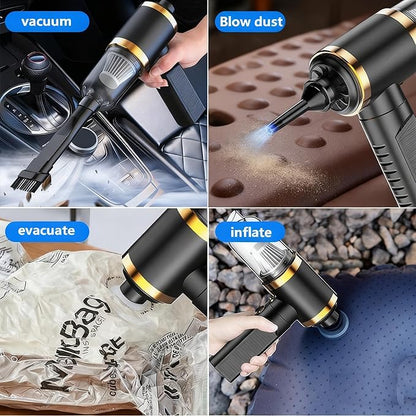 Car Vacuum Portable Cordless,Car Vacuum Cleaner high Power, Home Handheld Vacuum 30Mins with Battery,Portable Vacuum Cordless 5000mAh,Small Vacuum for Car, Home, Pet Cleaning,Office.(Orange)