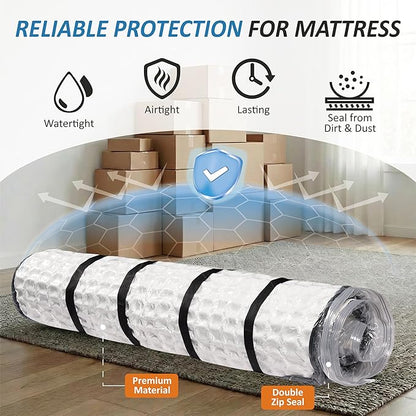 Storage Logic Foam Mattress Vacuum Bag with 4 Adjustable Packing Straps for Moving, Storage, Shipping, Vacuum Seal Mattress Bag with Packaging Straps (Queen/Full/Full-XL)
