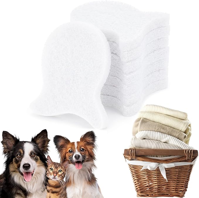 Pet Hair Remover for Laundry,Reusable Dog & Cat Hair Catcher for Washing Machine & Dryer,Effectively Removes Fur,Lint and Dander from Bedding,Clothes(8Pcs White)
