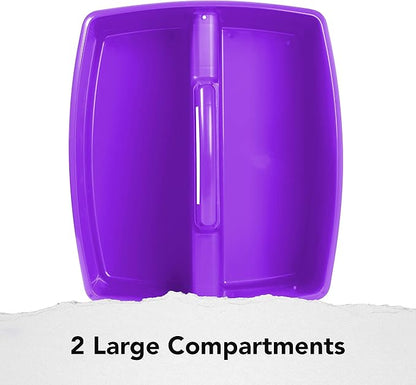 Storex 2-Compartment Large Caddy – Multipurpose Classroom Organizer with Handle, Purple, 6-Pack (00955U06C)