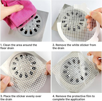 50 Pack Disposable Shower Drain Hair Catcher, Hair Trap for Round Shower Drain Mesh Stickers, Shower Strainer for Bathroom, Bathtub, Kitchen, Sink, Shower Drain Cover Hair Stopper