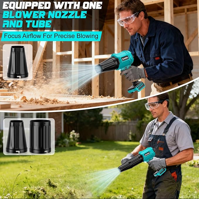 Cordless Leaf Blower Compatible for Makita 18V Battery(NO Battery), Mini Turbo Jet Blower with 2 Nozzles, Lightweight & One-Hand Use, for Patio Garage Yard Cleaning Car Dryer(Tool Only)