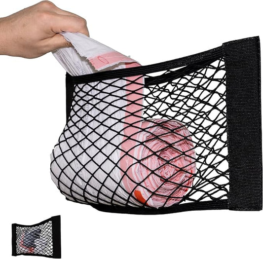 Extra Large Trash Bag Holder Mesh Storage Net Grocery Bag Organizer Dispenser for Aluminum Foil, Garbage Bag, Plastic Wrap, Shopping Bag Under Sink Cargo Organizers for Home and Wall Mounted