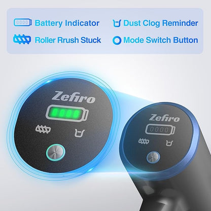 Zefiro Cordless Vacuum Cleaner for Home, 500W/45Kpa 50Mins Stick Vacuum, Anti-Tangle 1.5L Dust Cup, Rechargeable Wireless Handheld Vacuum for Pet Hairs/Carpets/Floors