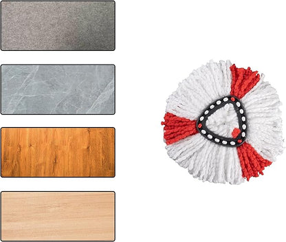 Matthew Cleaning 6Pack Red Microfiber Spin Mop Replacement Head Compatible with EasyWring Spin Mop Replace Head-EasyWring High Absorbency,Machine Washable,Microfiber Spin Mop Refills