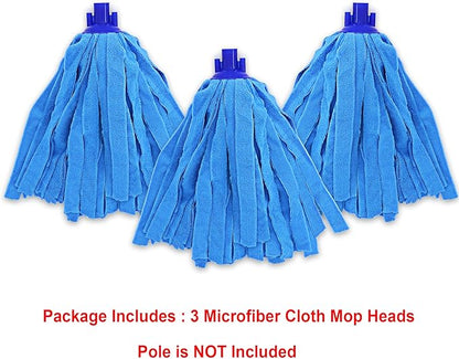 EaseYourDay Microfiber Cloth Mop Head Replacement, String Mop Refills Screw onto All Standard US Threading Pole Mop Handle Rod– 3 Packs