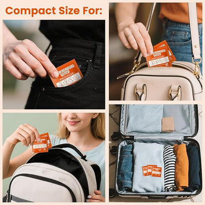 Stain Remover Wet Wipes Bulk, Individual Wrapped Clothes Portable Travel Messy Eater Cleaning Laundry Stain Removal Wipes Pocket Size for Clothing Fabric/Shoes/Wine/Fast Food 7.1 x 4.7 Inch(Orange200)