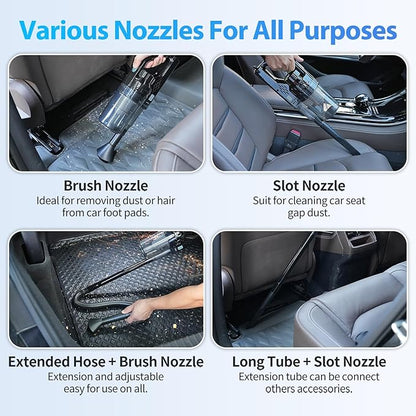Car Cleaning Kit, Car Detailing Kit with Car Vacuum 8000PA High Suction, Car Interior Cleaning Supplies with Detailing Brushes, Windshield Cleaner Tool, Car Accessories for Men & Women