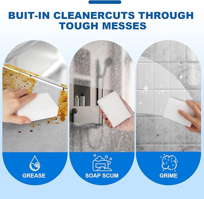 21-Pack Extra-Thick Melamine Sponges – 3.94" × 2.76" × 1.18" Durable Kitchen & Bathroom Cleaning Pads – Powerful, Non-Scratch, Water-Activated Magic Sponge