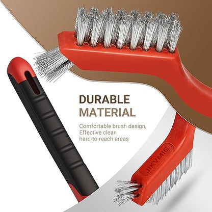 6 Pieces Stainless Steel Wire Brush Set, Stainless Steel Bristles for Cleaning Welding Slag and Rust,Scratch Brush with Mini Head & Hanging Hole for Everyday Cleaning