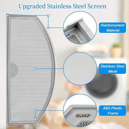 Upgraded WE03X23881 Dryer Lint Screen Filter Replacement for GE Dryer, GTD65EBSJ3WS GTD33EASK0WW GTD42EASJ2WW GTD42GASJ2WW GTD45EASJ2WS PS11763056 Stainless Steel Metal Screen with Cleaner Kit Brush